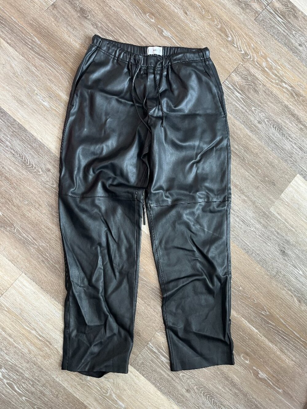 Faux Leather Tie Waist Pants